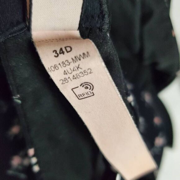 Victoria’s Secret Push-Up Bra 34D Black Floral - Picture 6 of 6